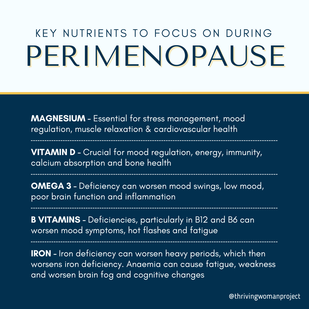 Key nutrients to focus on in perimenopause